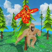 Monkeys climbing trees in Monkey Tag IO